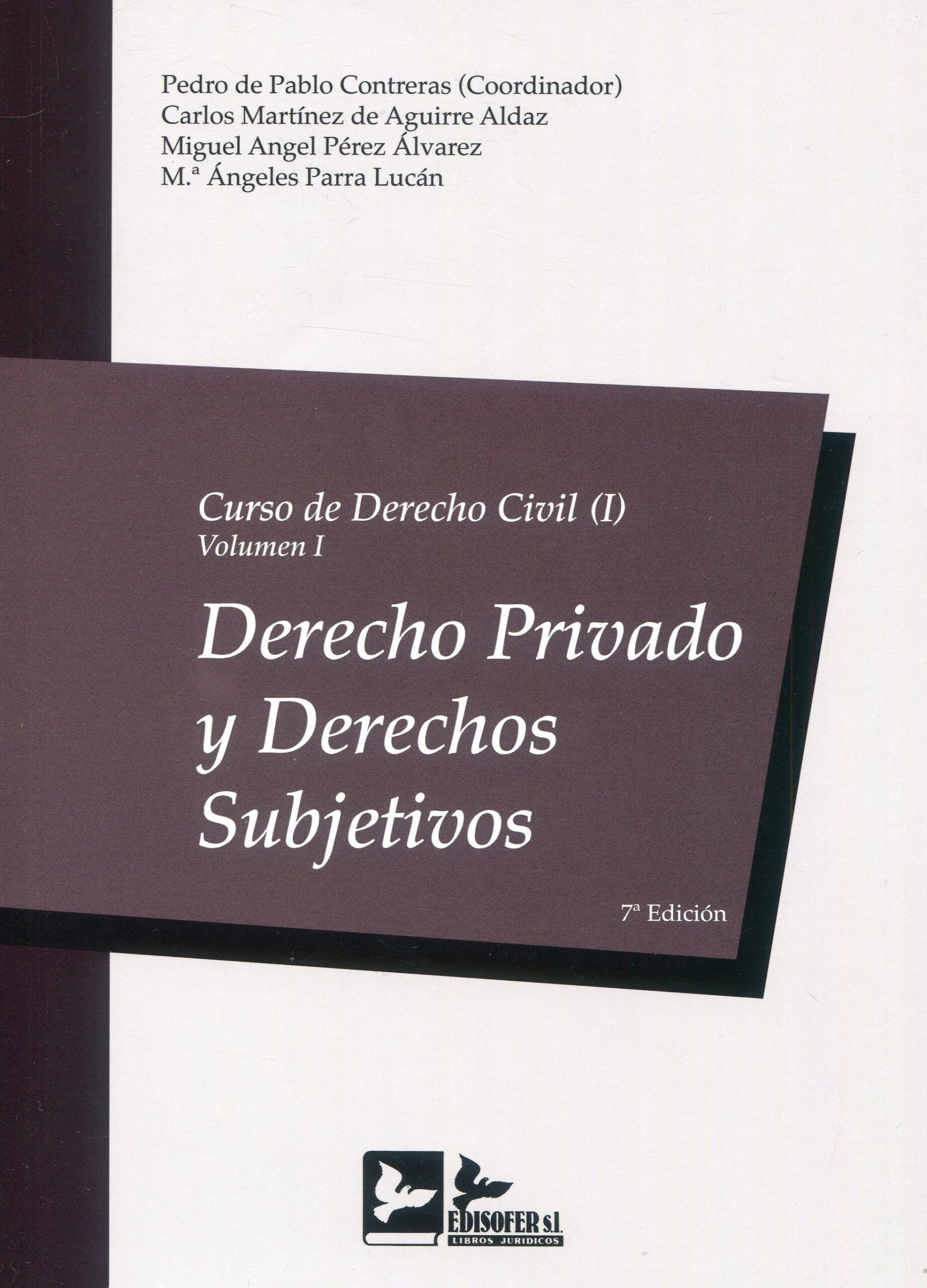 Curso de Derecho Civil I. Volumen I. Derecho privado y derechos subjetivos