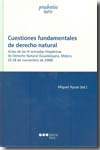 Cuestiones fundamentales de derecho natural