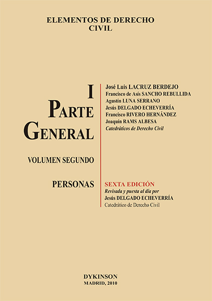 Elementos de Derecho Civil. Tomo I. Parte general. Volumen II. Personas