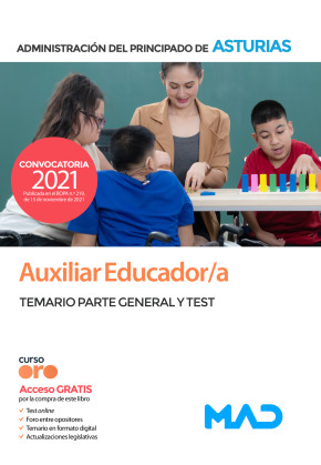 Auxiliar Educador/a. Principado de Asturias. Temario parte general y test
