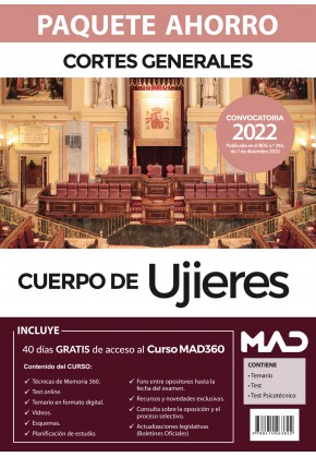 Paquete Ahorro Cuerpo de Ujieres. Cortes Generales. 9788414263822