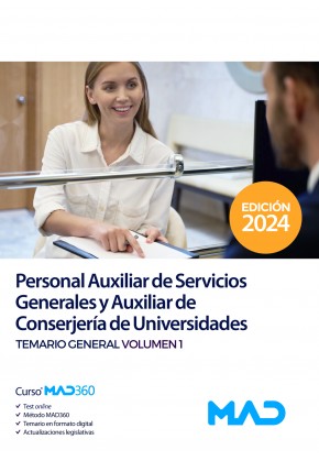 Personal Auxiliar de Servicios Generales y Auxiliar de Conserjería de Universidades. Temario general. Volumen 1