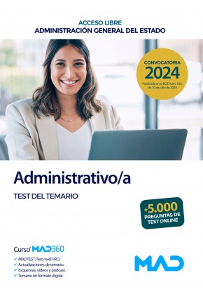 Administrativo/a (acceso libre) Administración General del Estado. Test
