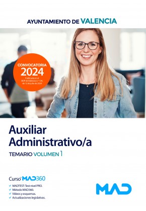 Auxiliar Administrativo/a. Ayuntamiento de València. Temario. Volumen 1