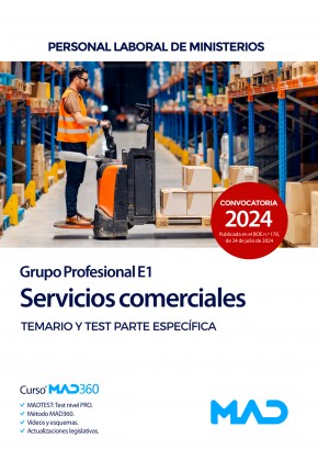 Servicios comerciales (Grupo Profesional E1). Personal laboral de Ministerios. Ministerios. Temario específico y test