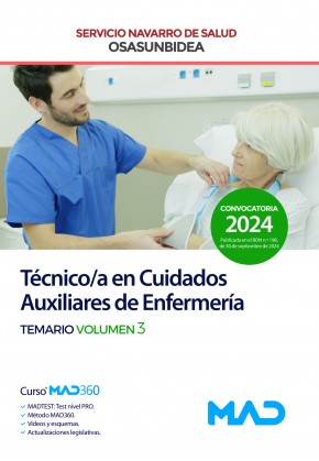 Técnico/a en Cuidados Auxiliares de Enfermería (T.C.A.E.) Servicio Navarro de Salud (Osasunbidea) Temario. Volumen 3. 9788414288252