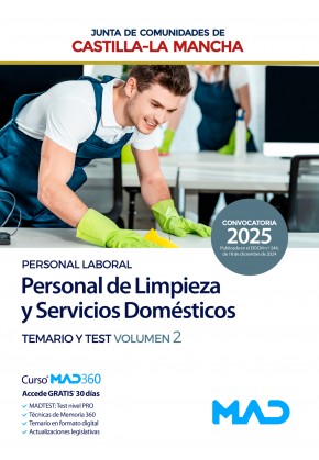 Personal de Limpieza y Servicios Domésticos (Personal Laboral) Junta de Comunidades Castilla-La Mancha. Temario y test. Volumen 2