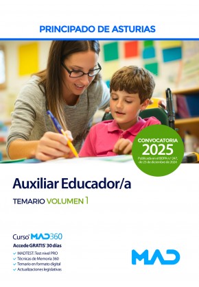 Auxiliar Educador/a. Principado de Asturias. Temario. Volumen 1