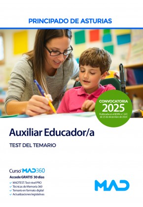 Auxiliar Educador/a. Principado de Asturias. Test del temario