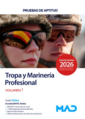 Acceso a Tropa y Marinería Profesional. Ministerio de Defensa. Pruebas de aptitud. Volumen 1
