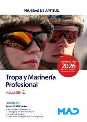 Acceso a Tropa y Marinería Profesional. Ministerio de Defensa. Pruebas de Aptitud. Volumen 2