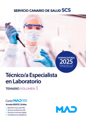 Servicio Canario de Salud. Técnico/a Especialista en Laboratorio. Temario. Volumen 3
