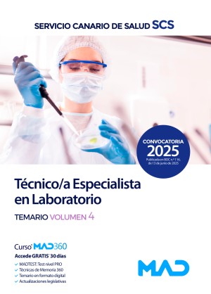 Servicio Canario de Salud. Técnico/a Especialista en Laboratorio. Temario. Volumen 4