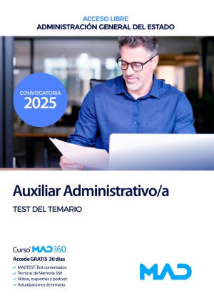 Auxiliar Administrativo/a (acceso libre) Administración General del Estado. Test
