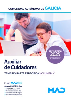 Comunidad Autónoma de Galicia. Auxiliar de Cuidadores. Temario. Parte específica. Volumen 2