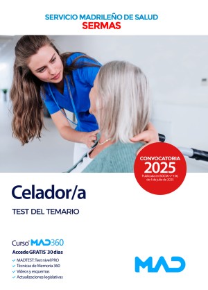 Servicio Madrileño de Salud (SERMAS) Celador/a. Test del temario