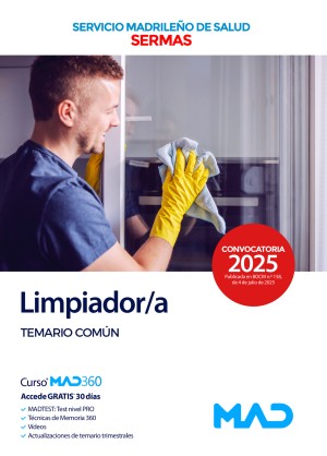 Servicio Madrileño de Salud (SERMAS) Limpiador/a. Temario común