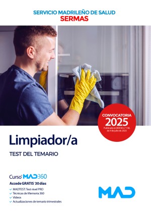 Servicio Madrileño de Salud (SERMAS) Limpiador/a. Test del temario