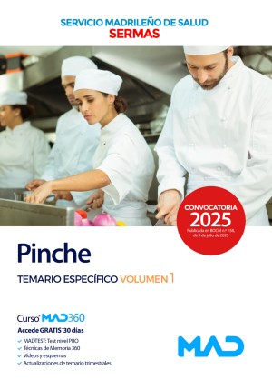 Servicio Madrileño de Salud (SERMAS) Pinche. Temario específico. Volumen 1