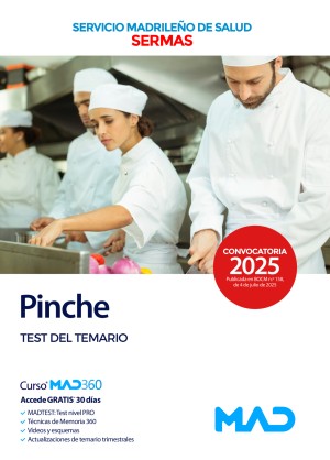 Servicio Madrileño de Salud (SERMAS) Pinche. Test del temario