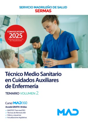 Técnico/a en Cuidados Auxiliares de Enfermería. Comunidad Autónoma de Madrid. Temario. Volumen 2