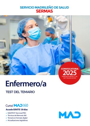 Servicio Madrileño de Salud (SERMAS)  Enfermero. Test del temario