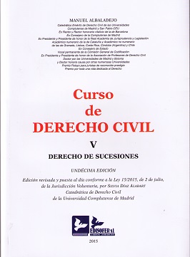 Curso de Derecho Civil V. Derecho de sucesiones