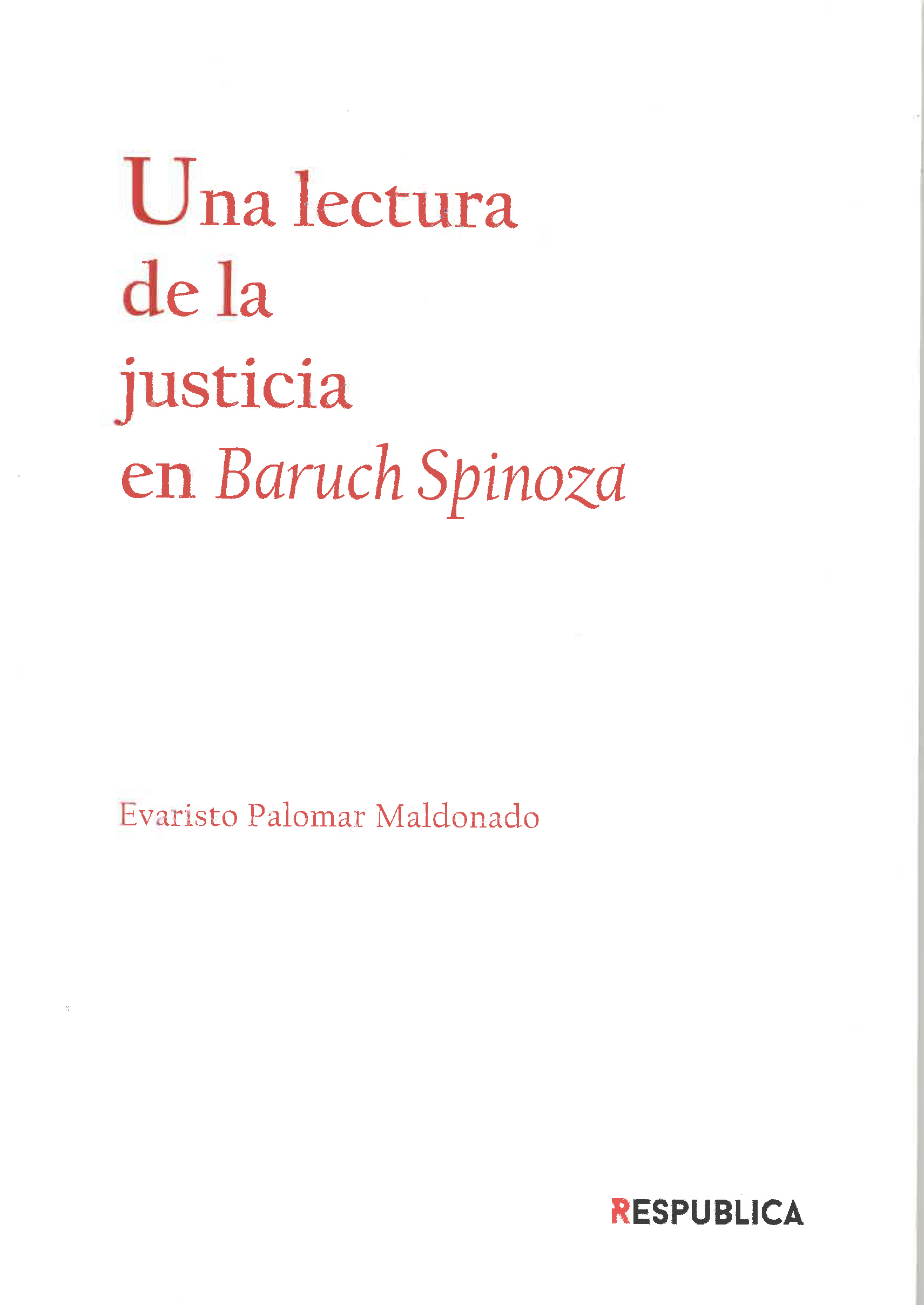 Una lectura de la justicia en Baruch Spinoza
