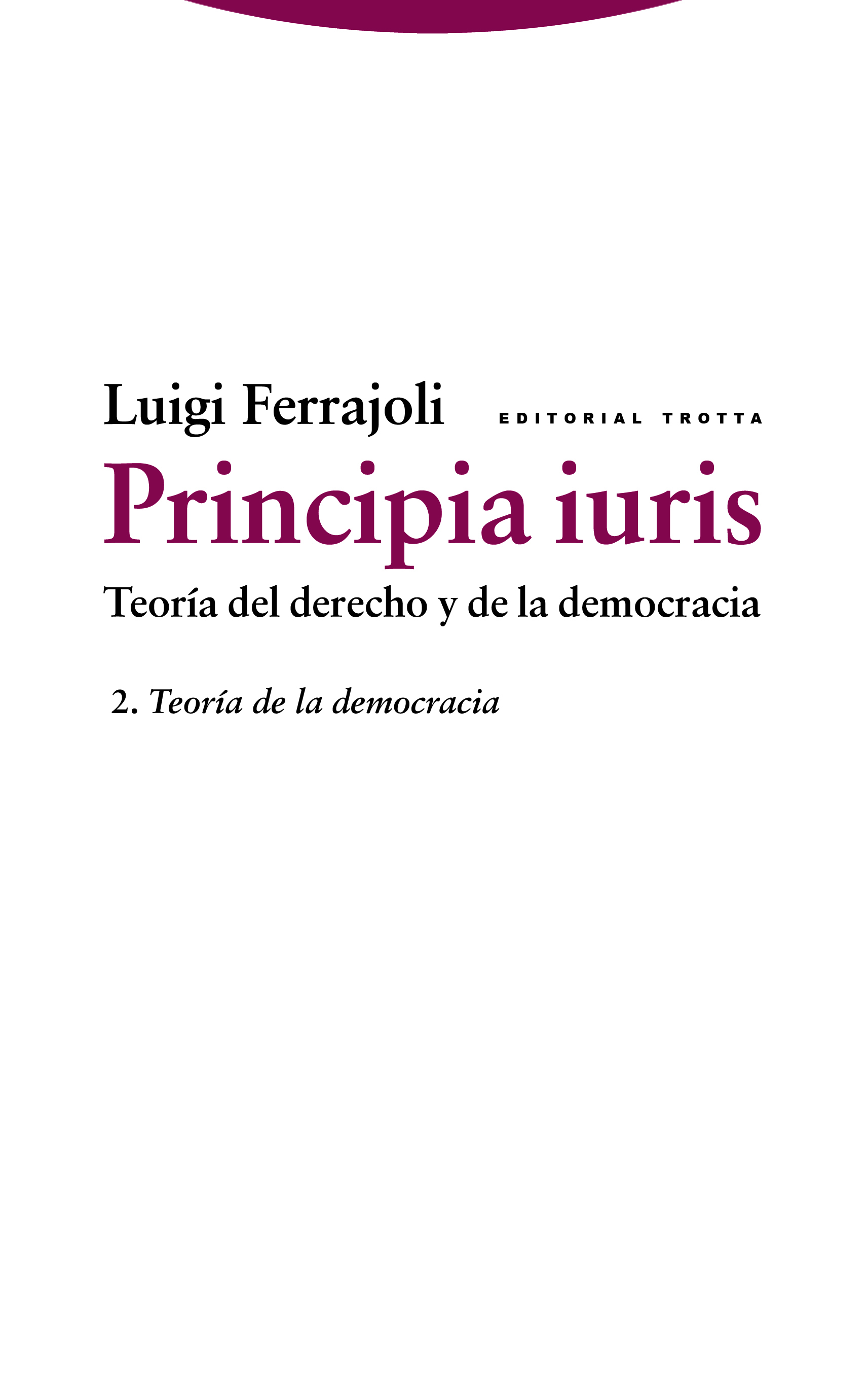 Principia iuris. Teoría del derecho y de la democracia. 2. Teoría de la democracia 