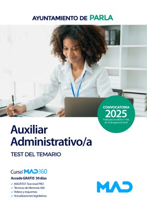 Ayuntamiento de Parla. Auxiliar Administrativo/a. Test del temario