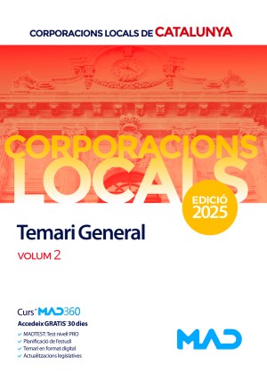 Corporacions Locals de Catalunya. Temari General. Volum 2