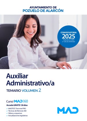 Ayuntamiento de Pozuelo de Alarcón. Auxiliar Administrativo/a. Temario. Volumen 2