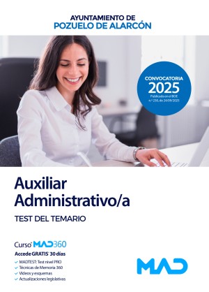 Ayuntamiento de Pozuelo de Alarcón. Auxiliar Administrativo/a. Test del temario
