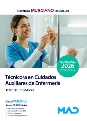 Servicio Murciano de Salud (SMS) Técnico/a en Cuidados Auxiliares de Enfermería. Test del Temario