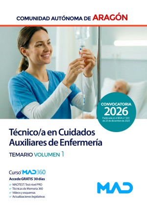 Técnico/a en Cuidados Auxiliares de Enfermería. Comunidad Autónoma de Aragón. Temario. Volumen 1