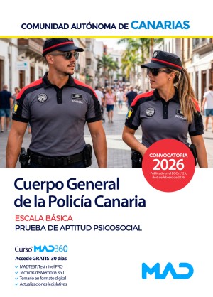 Comunidad Autónoma de Canarias. Cuerpo General de la Policía Canaria. Escala Básica. Prueba de aptitud psicosocial