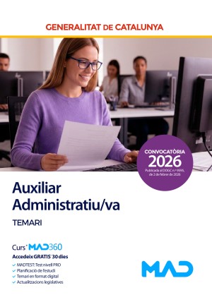 Generalitat de Cataluña. Auxiliar Administratiu/va. Temari