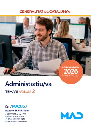 Generalitat de Cataluña. Administratiu/va. Temari. Volum 2