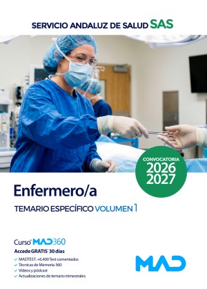 Servicio Andaluz de Salud (SAS) Enfermero/a. Temario específico. Volumen 1