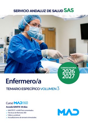 Servicio Andaluz de Salud (SAS) Enfermero/a. Temario específico. Volumen 3