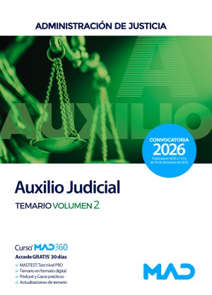 Cuerpo de Auxilio Judicial. Administración de Justicia. Temario. Volumen 2