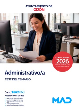 Ayuntamiento de Gijón. Administrativo/a. Test del temario