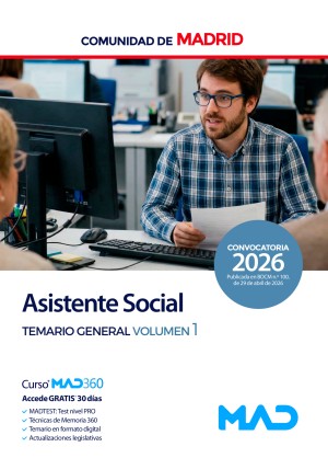 Comunidad Autónoma de Madrid. Asistente Social. Temario General. Volumen 1