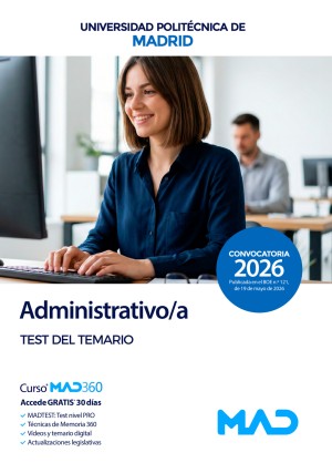 Universidad Politécnica de Madrid. Administrativo/a. Test del temario