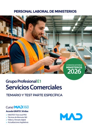 Ministerios. Servicios comerciales (Grupo Profesional E1) Temario y test. Parte Específica