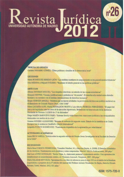 Revista Jurídica Universidad Autónoma de Madrid. Número 26. 2012