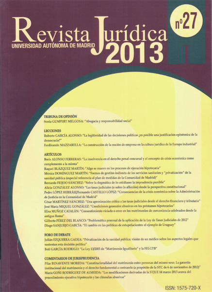 Revista Jurídica Universidad Autónoma de Madrid. Número 27. 2013