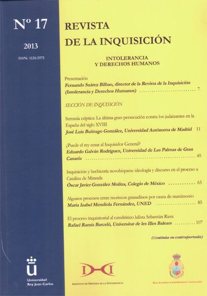 Revista de la Inquisición. Intolerancia y Derechos Humanos. Número 17