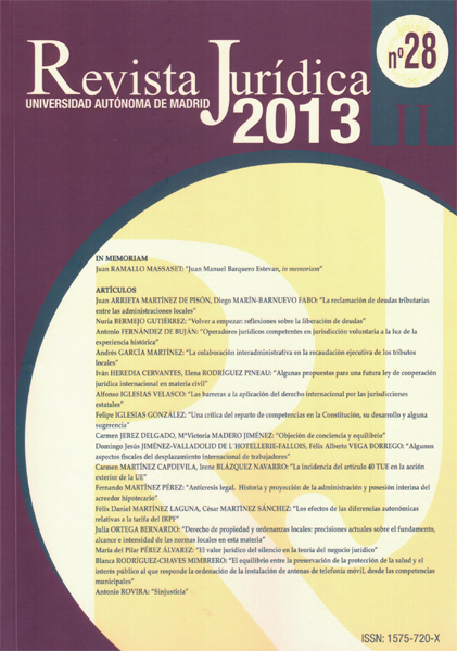 Revista Jurídica Universidad Autónoma de Madrid. Número 28. 2013