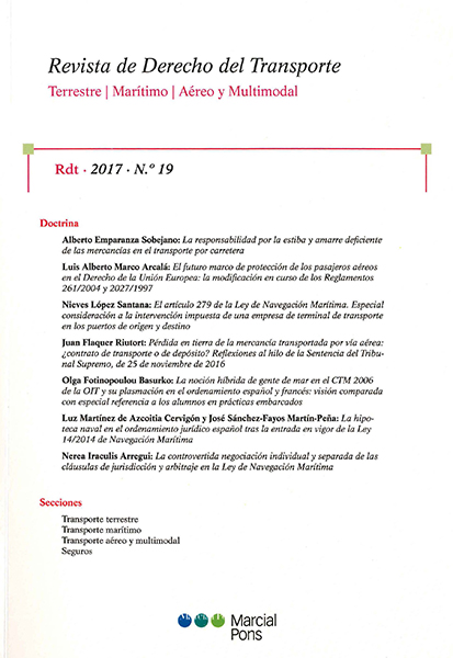Revista de Derecho del Transporte (terrestre, marítimo, aéreo y multimodal). Número 19